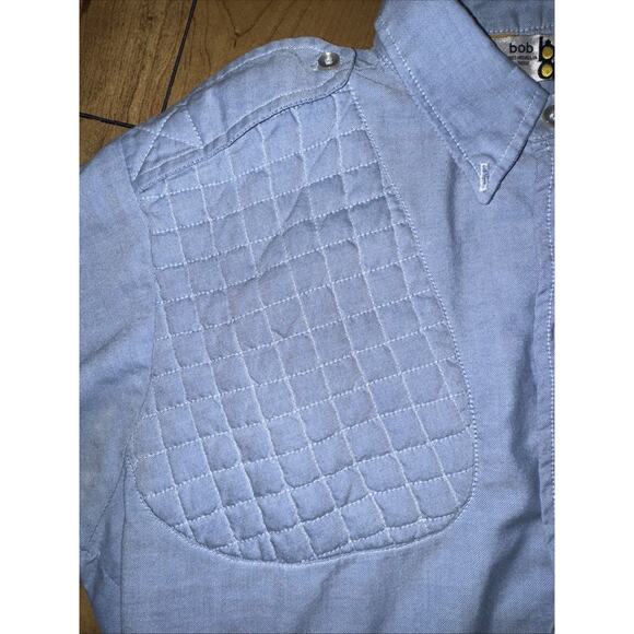 Bob Allen Short Sleeve Button Down Shirt Men’s Large Blue Hunting Workwear USA - Picture 3 of 4